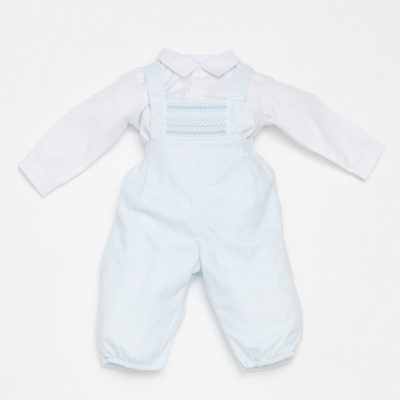 Deolinda Smocked Traditional Dungarees & TopBaby Blue