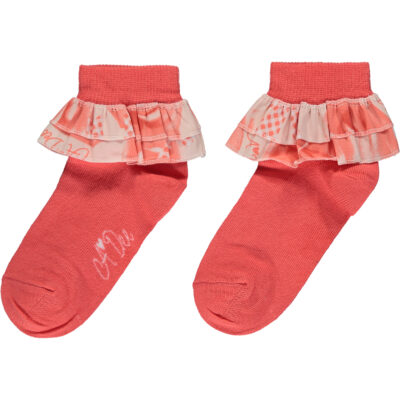 ADee Garden Party Yumi Ankle Socks Coral