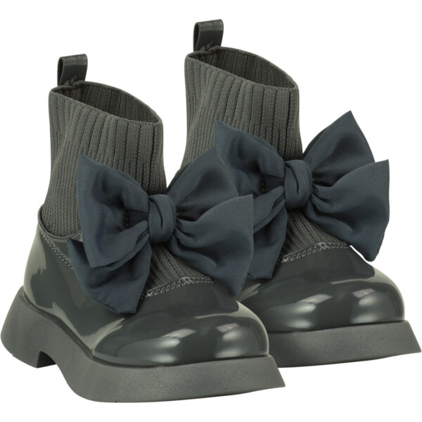 ADee Mary Jane Bow Wellie Boot In Grey