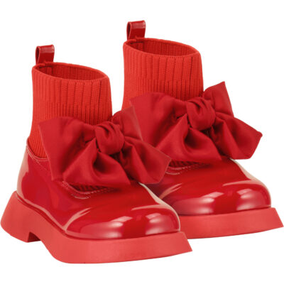ADee Mary Jane Bow Wellie Boot In Red