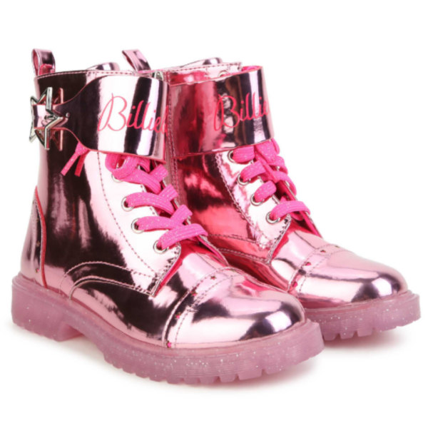 Billieblush Metalic Pink Ankle Biker Boots