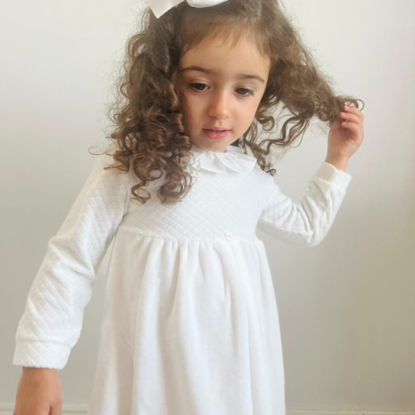 Tutto Piccolo Ivory Dress With Tights