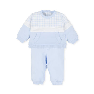 Tutto Piccolo Baby Blue Checked Tracksuit
