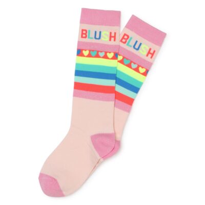 Billieblush Stripe Logo Knee High Socks