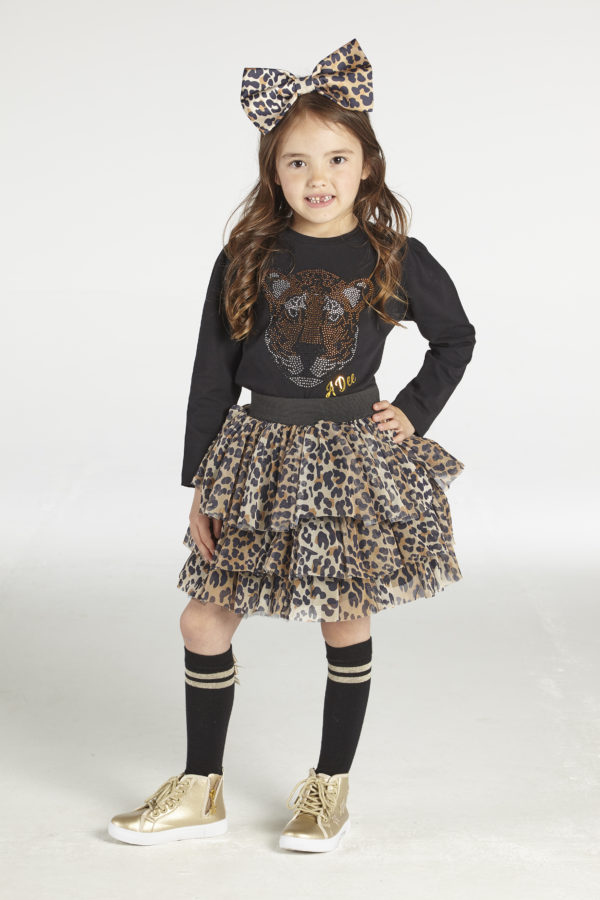 ADEE WILD ABOUT BIG CATS THEA LEOPARD TOP AND PRINT TULE SKIRT