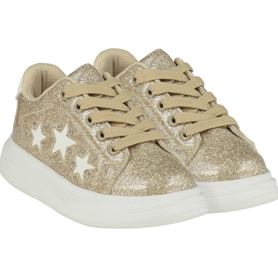 Adee Queeny Chunky Gold Glitter Trainer
