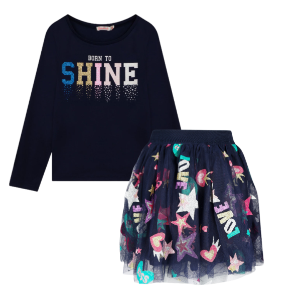 Billieblush Glitter Stars and Love Skirt with Top